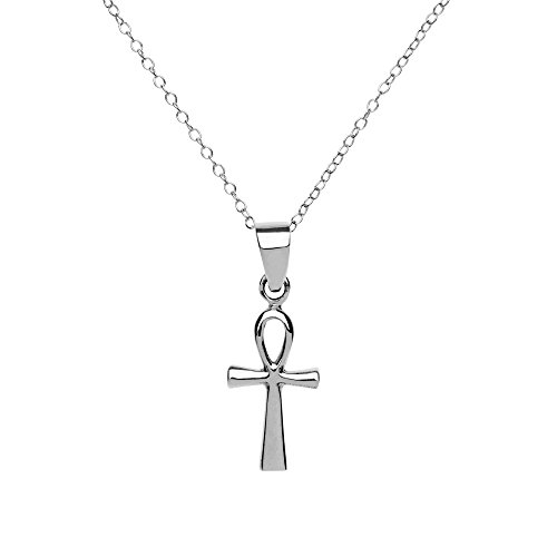 Pendentif Ankh en argent 925 anti-ternissement, collier chaîne solide de 45,7 cm