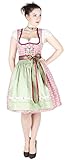 Tramontana Midi Dirndl in pink oliv wunderschöne farbkombination mit vielen Borten und Spitzen