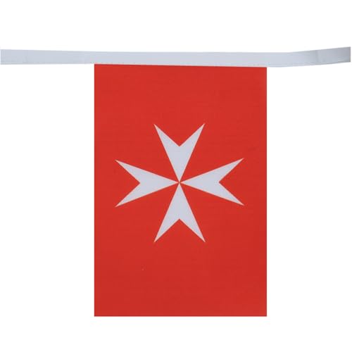 Image of AZ FLAG Activity Order of Malta 6 meters BUNTING Flag 20 flags 9'' x 6'' - St John of Jerusalem STRING flags 15 x 21 cm