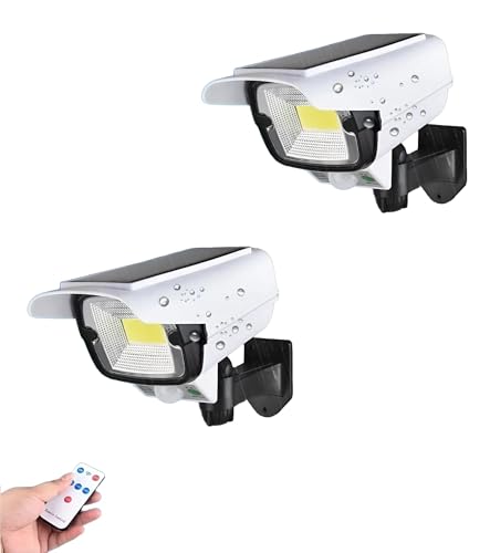 Image of Solar Light Outdoor 77 Led Motion Sensor Security Camera Shaped Wall Solar Lamp,Waterproof, Rotatable for Home, Outdoor, Garden, Balcony, and Patio with Remote Control. (Pack of 2)