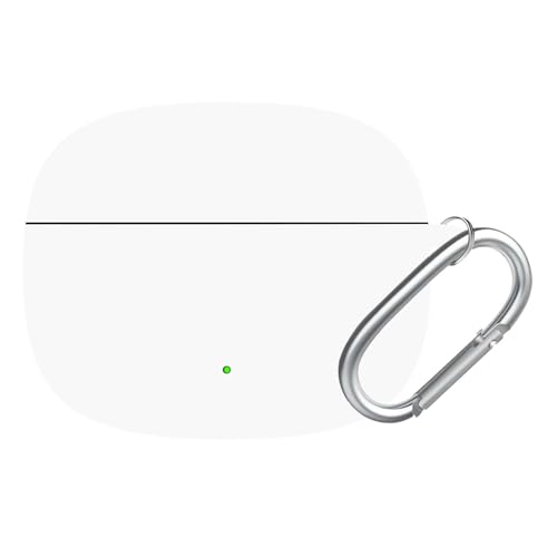 Image of Anvique Silicone Case Cover for Oneplus Nord Buds 4 Pro, Scratch Resistance, Shock Absorption, with Premium Carabiner (White R)