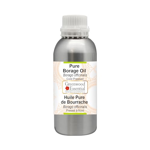 Image of Greenwood Essential Pure Borage Oil (Borago officinalis) | Cold Pressed | Natural | Undiluted | For Diluting Essential Oils | For Skin & Massage | Men & Women | 1250ml
