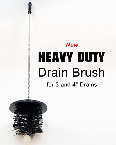 Image of Commercial Floor Drain Cleaning Brush with Splash Guard for 3 inch and 4 inch drains