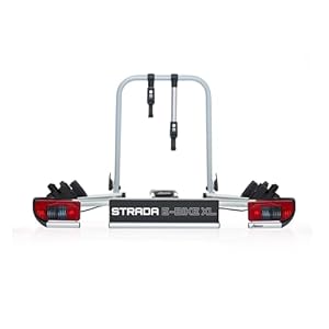 Atera 022696 PKW Fahrradträger Strada E-Bike XL, Auto-Kupplungsträger extrabreit mit Rückleuchten - für 2 Fahrräder, silber