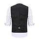 Allthemen Weste Herren Westen Gilet Jacquard Anzugweste für Hochzeit und Party Gold L