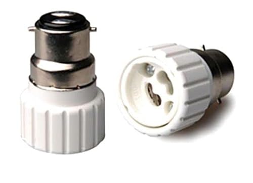 Mr. Gadget's Solutions® B22 to GU10 Lamp Converter, Bayonet Fireproof Lamp Bulb Holder Adapter Converter Socket for Home Lighting Fixture - 2pcs