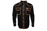 Western Welder Outfitting - Welding Shirt Western Style | Light Weight Tripled-Stitched Welding Shirts, Relaxed Fit, Non FR (L, Black/Orange)