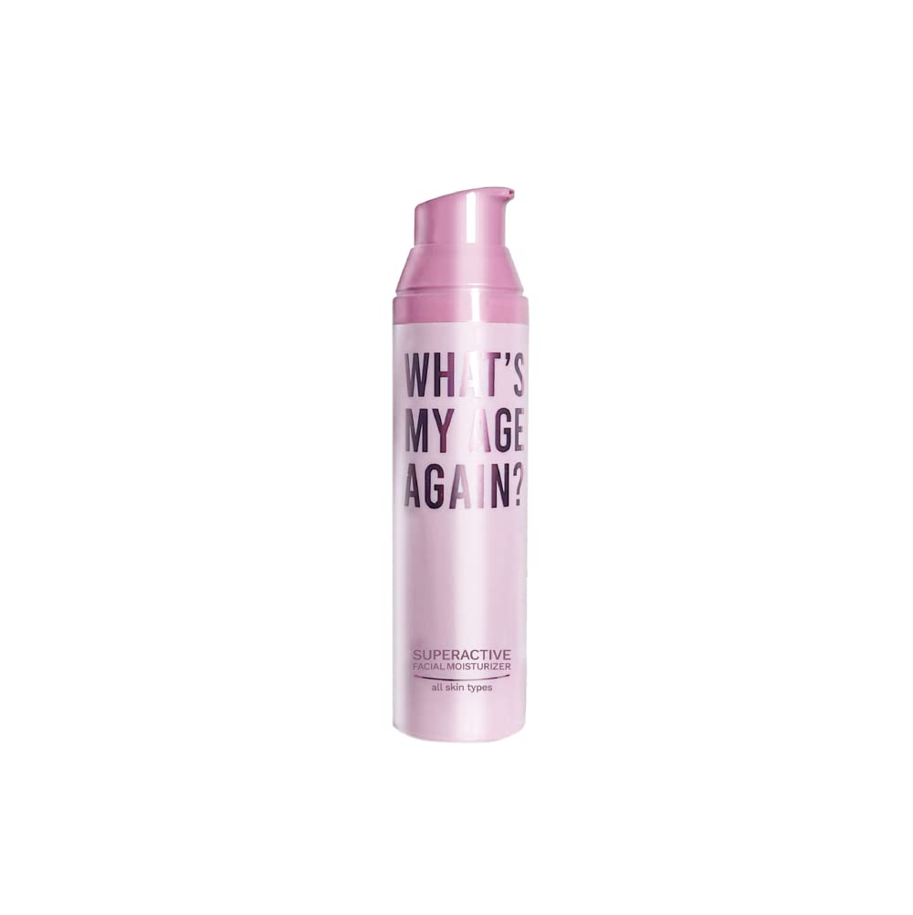 Photo 1 of What’s My Age Again? SuperActive Facial Moisturizer | Daily Hydrating Face Moisturizer with Hyaluronic Acid, Niacinamide, Glycerin, Peptides, Vitamins B5, C & E | Clean, Vegan, Sustainable & Cruelty-Free | EWG Verified | Fragrance Free | All Skin Types |