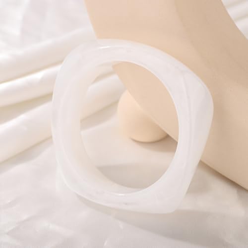 Image of JWICOS Resin Bangle Bracelet for Women Acrylic Cute Chunky Bracelet for Women Exaggerated Irregular Acrylic Resin Wristband Bracelet Bangle