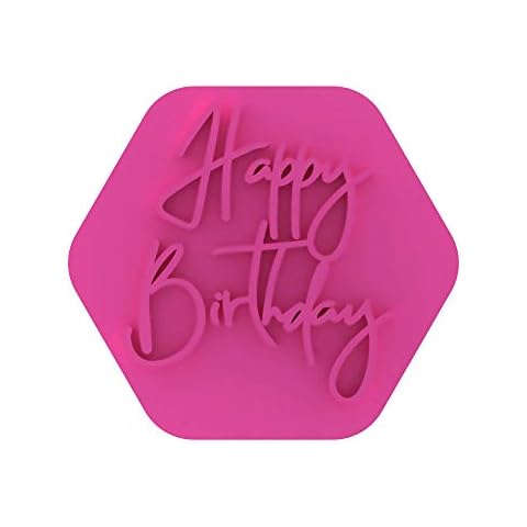 LissieLou Happy Birthday Cookie Stamp Icing Fondant Embosser for Birthday Celebrations Cover