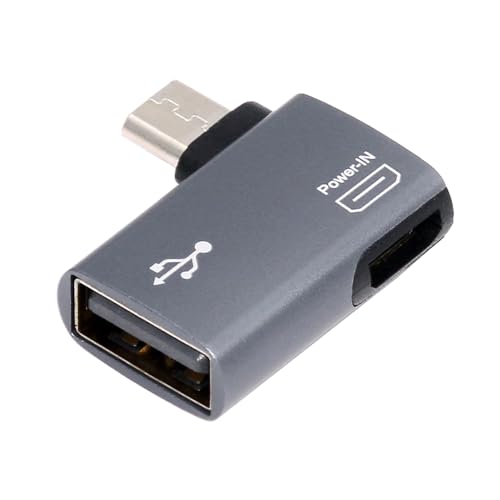 NFHK Micro USB 2.0 - Type-A メス OTG ホストアダプター 90度 直角 USB電源 携帯電話 タブレット用, NF-U2-009-RI