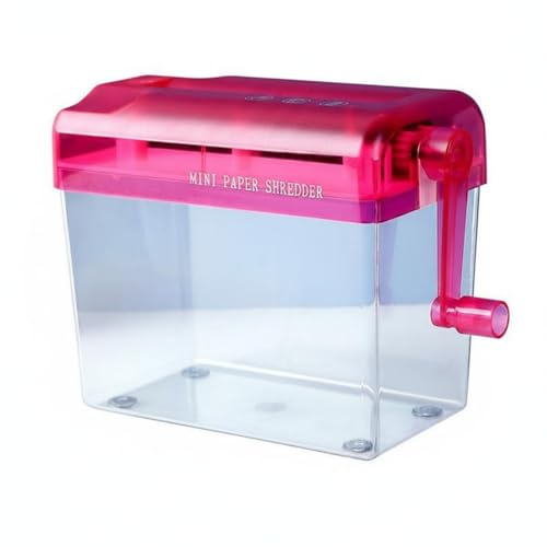 Destructora de papel manual con cubo transparente de 3L para tiras de 123mm