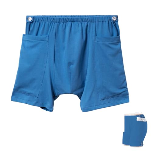 [DURASIKO] 尿袋隠しパンツ 尿バッグ下着 レディース メンズ 尿バッグ収納 高齢者 膀胱患者 介護用 両脇ポケット 採尿 導尿 排尿 術後/リハビリ/介護/病院/家庭/施設 便利グッズ