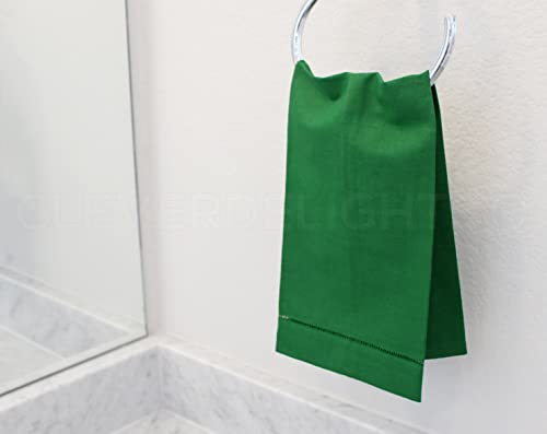 CleverDelights-Green-Hemstitched-Hand-Towels-6-Pack-14-x-22-5545-Linen-Cotton-Blend CleverDelights Green Hemstitched Hand Towels 6 Pack 14 x 22 5545 Linen Cotton Blend