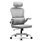 Magic Life Silla de Oficina Ergonómica con Respaldo de Malla, Reposabrazos 3D y Altura Regulable para Home Office (Blanco) (Negro) (Blanco)
