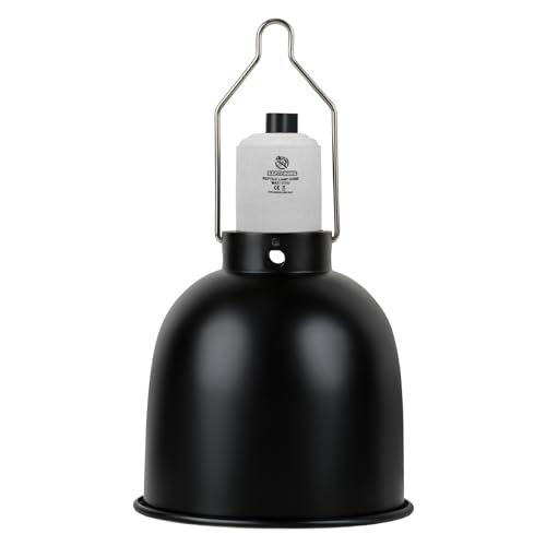 REPTI HOME Terrarium Dome Lampenfassung E27, Reptilien Aluminium Reflektorlampe 5,5 Inch(Max 100W) für Wärmelampe, UVA UVB Lampe, Keramik Heizlampe, Wärmelampe Schildkröten