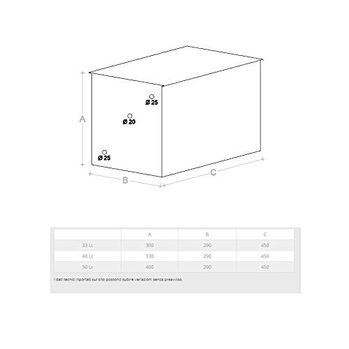 Vaso di espansione inox 8 decimi AISI 304 (50 Lt)