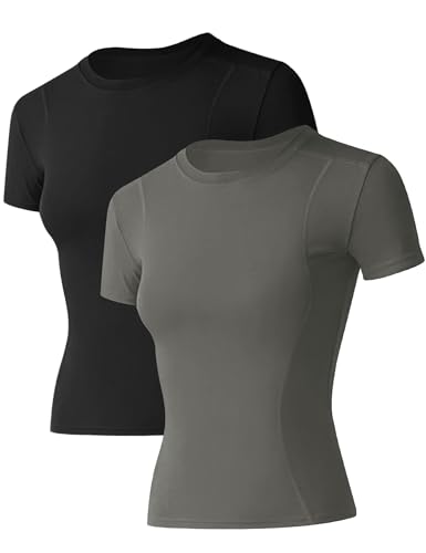 IECCP Kurzärmelige Sport-Tops Eng Activewear-T-Shirts für Damen...