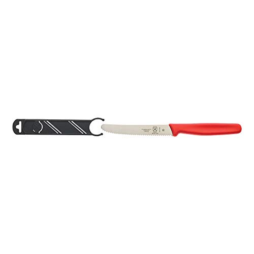 Image of Mercer Culinary Rounded Tip Wavy Serrated Bar Knife, Red, 4.3 inch