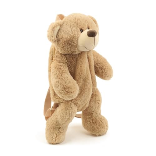 Image of Women Animal Teddy Bear Plush Backpack with Adjustable Straps (Light Bear)