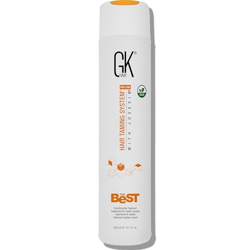 GK HAIR The Best Smoothing Keratin Treatment Professional Brazilian Blowout Complex for Silky Smooth & Frizz-Free Hair Temporary Straightening Long Lasting Shine -10.1 Fl Oz