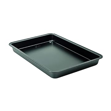 Lagostina Gustosa Rostiera Teglia da Forno Rettangolare in Acciaio Antiaderente per Forno, Nero, 42x29x4 cm