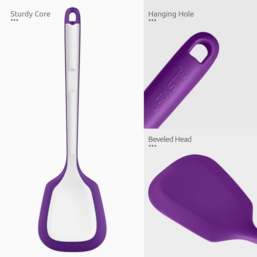Image of U-Taste Silicone Turner Cooking Spatula, 13.6 inch Long /3.7 inch Wide, Purple