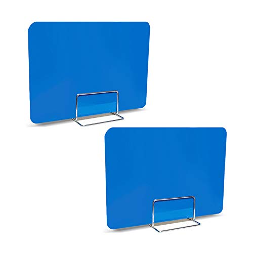 Cloison de séparation acrylique bleu anti éternuement pour table de bureau
