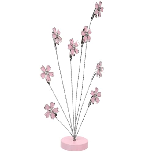 Beaupretty 花デザイン枝メモクリップ 卓上装飾品 多機能写真 便箋ホルダー 家用スタンド