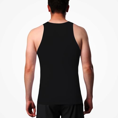 HYCOPROT 3 Pack Men's Athletic Compression Shirt Breathable Sleeveless T-Shirt Muscle Quick Dry Workout Tank Top for Fitness Running Training (Black, S) - Image 2