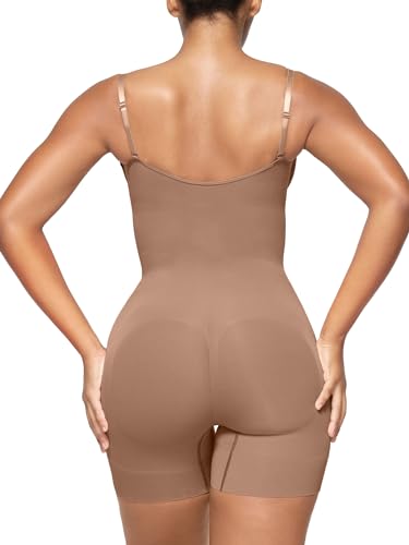 Image of SHAPERX Open Bust Shapewear Tummy Control Bodysuits for Women Seamless Compression High Waisted Body Shaper
