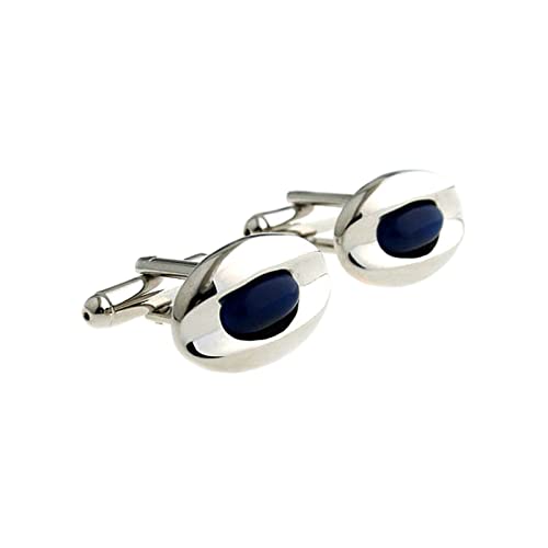 Conjunto Daesar Mancuernillas y Gemelos Ovalados Azules miniatura 1