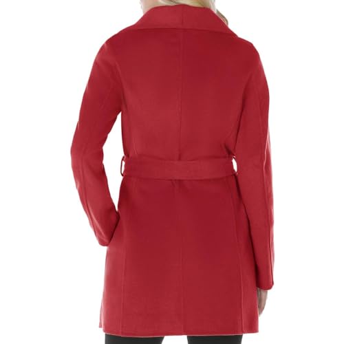 Image of TAHARI Women's Double-faced Luxury Soft Wool Blend Peacoat- Wrap Wool Coat With Removable Belt