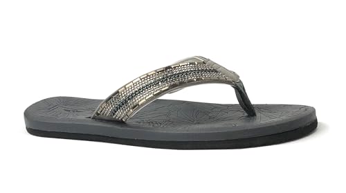 Image of REDVOLUTION New Women's Rhinestone Sandals High | Low Platform T-Strap Jewel Sandals High Wedge Flip Flops