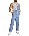 HISEA Flex Denim Bib Overalls for Men, Blue Jean Fashion Casual Overalls, Relaxed fit Utility Workwear with Pockets