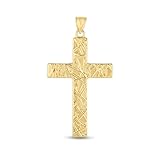 Jewelry Affairs Colgante de cruz de oro amarillo de 14 quilates, oro amarillo, sin piedras preciosas