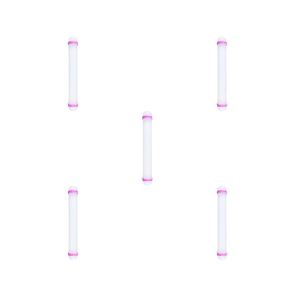 Juego de 5 rodillos antiadherentes para decoración de fondant, pasteles, masa de 33 cm, color blanco