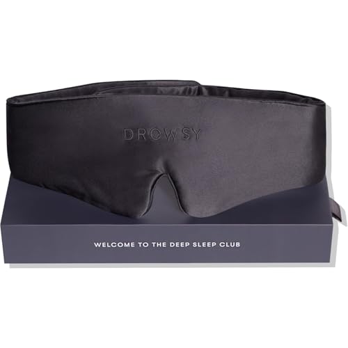 Drowsy Featherweight Silk Sleep Mask – Luxury Blackout Eye Mask for Sleeping & Travel, 100% Mulberry Silk, Lightweight Comfort, Adjustable Strap, Protects Skin & Hair - Moonlight Shadow - Image 3