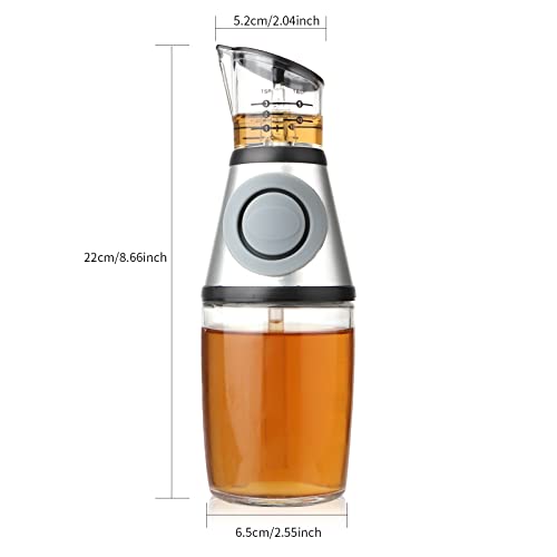 Oil Dispenser Bottle For Kitchen,Olive Oil Dispenser,Superior Glass Oil And Vinegar Dispenser With Measuring,8.5 Oz Wide Opening Oil Dispenser Bottle For Kitchen, Cooking,Bbq,Salads,Baking Frying #TOP1