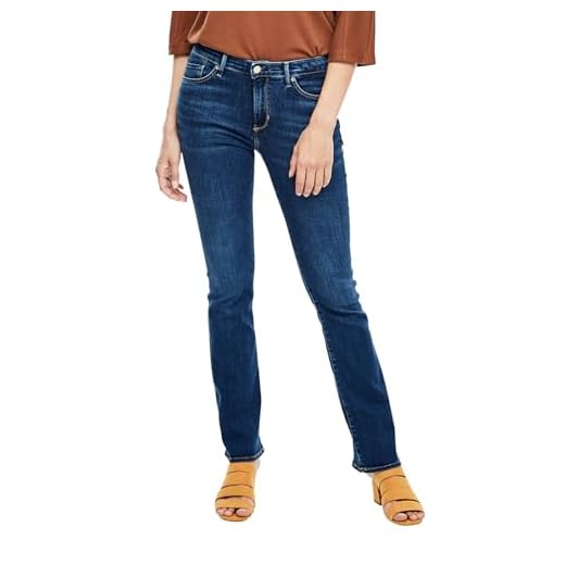 s.Oliver Damen Slim: Bootcut leg-Jeans dark blue 34.32