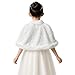 Wokuaile Flower Girls Faux Fur Bolero Shrug Princess Shawl Wraps Warm Shoulder Cape Wedding Birthday Evening Dress Up