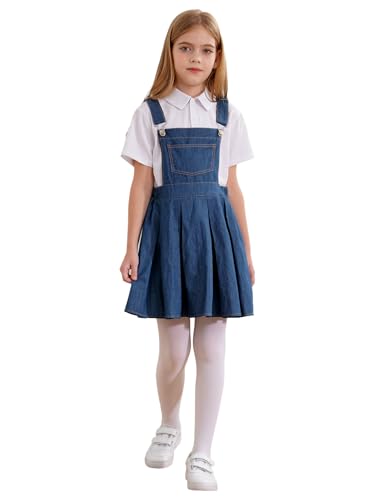 CHICTRY Kids Girls Denim Overall Dress Strap Suspender Skirt Bib Adjustable Strap Jumper School Uniform Dress