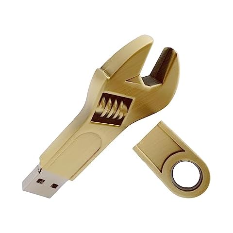 WooTeck 128GB Metal Wrench USB Flash Drive Champagne Cover