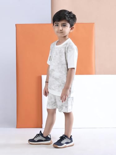 Image of POLKA TOTS 100% Pure Cotton T-Shirt and Shorts Combo For Boys | Summer Dress & Beach Wear for Boys and Toddlers | Breathable Premium Fabric Co-Ord Set Kids | Relaxed Fit Casual Summer Outfit for Kids