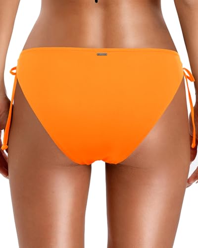 Image of Zmart Women's String Tie Side Bikini Bottoms - Adjustable Low Rise Swimsuit Bottom Moderate Coverage Bathing Suit