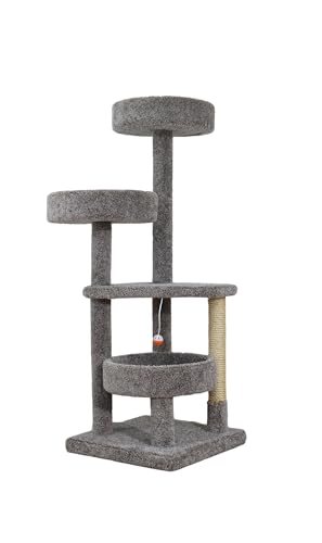 Torre para gato de madera maciza con camas miniatura 2