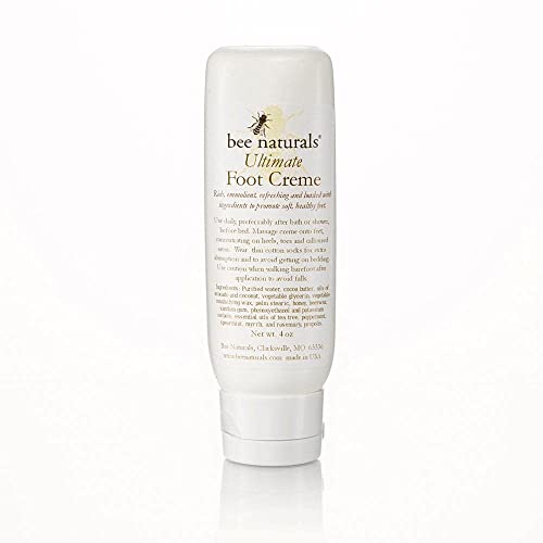 Bee Naturals Ultimate Foot Cream - 4 Ounces - Foot Cream For Dry Cracked Heels And Calloused Feet - Softens And Moisturizes With Shea Butter, Avocado Oil, Beeswax, Essential Oils And More #TOP1