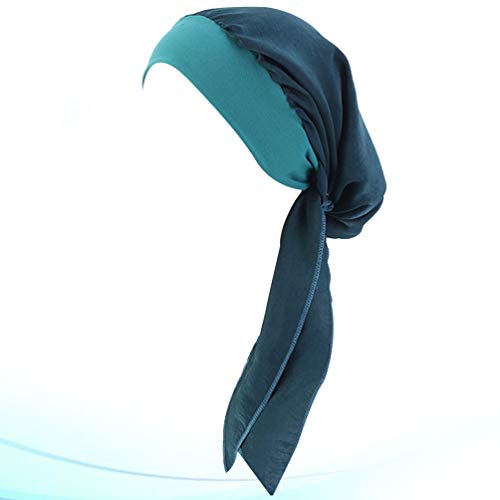 KESYOO Envoltório da Cabeça Do Turbante Cachecol Chiffon Elástico de Cauda Longa Headwraps Cabelo Lo