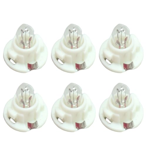 ZrAutomch HVAC Temperature Control Bulb(Set of 6pcs) Fit for Chrysler Dodge 1998-2007 Replace# 5013815AA 639-033 (White)