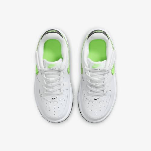 Nike Force 1 Low EasyOn Little Kids' Shoes (FN0237-106, White/Black/Green Strike) Size 84
